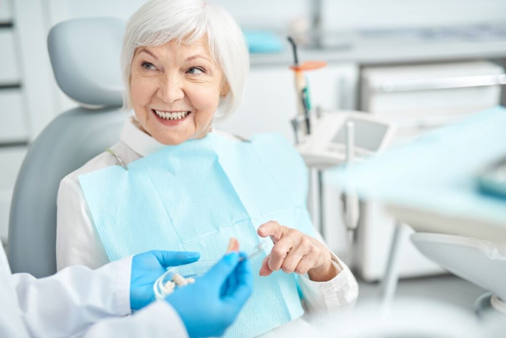 A woman at the dentist’s office